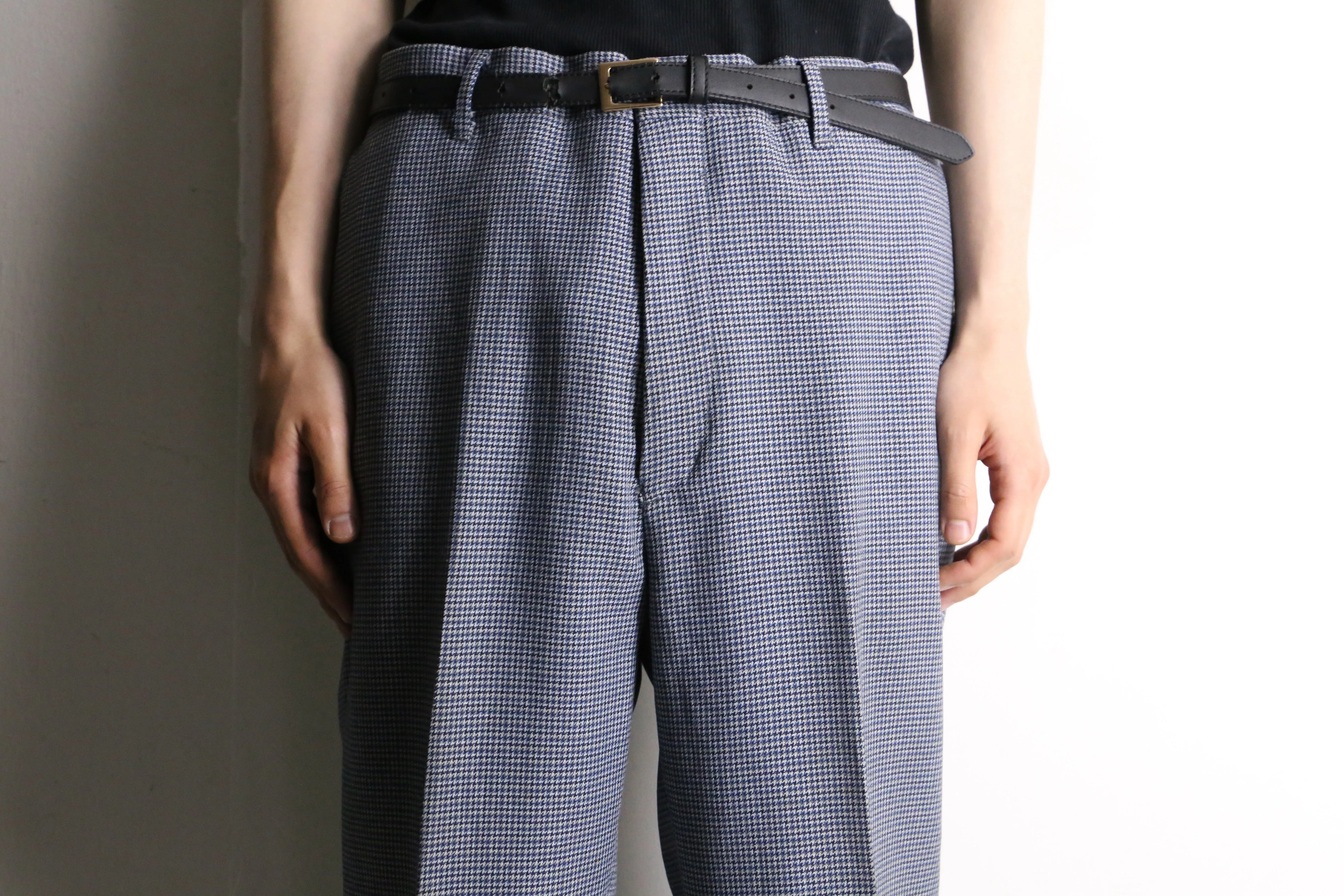 vintage houndstooth pattern flare slacks