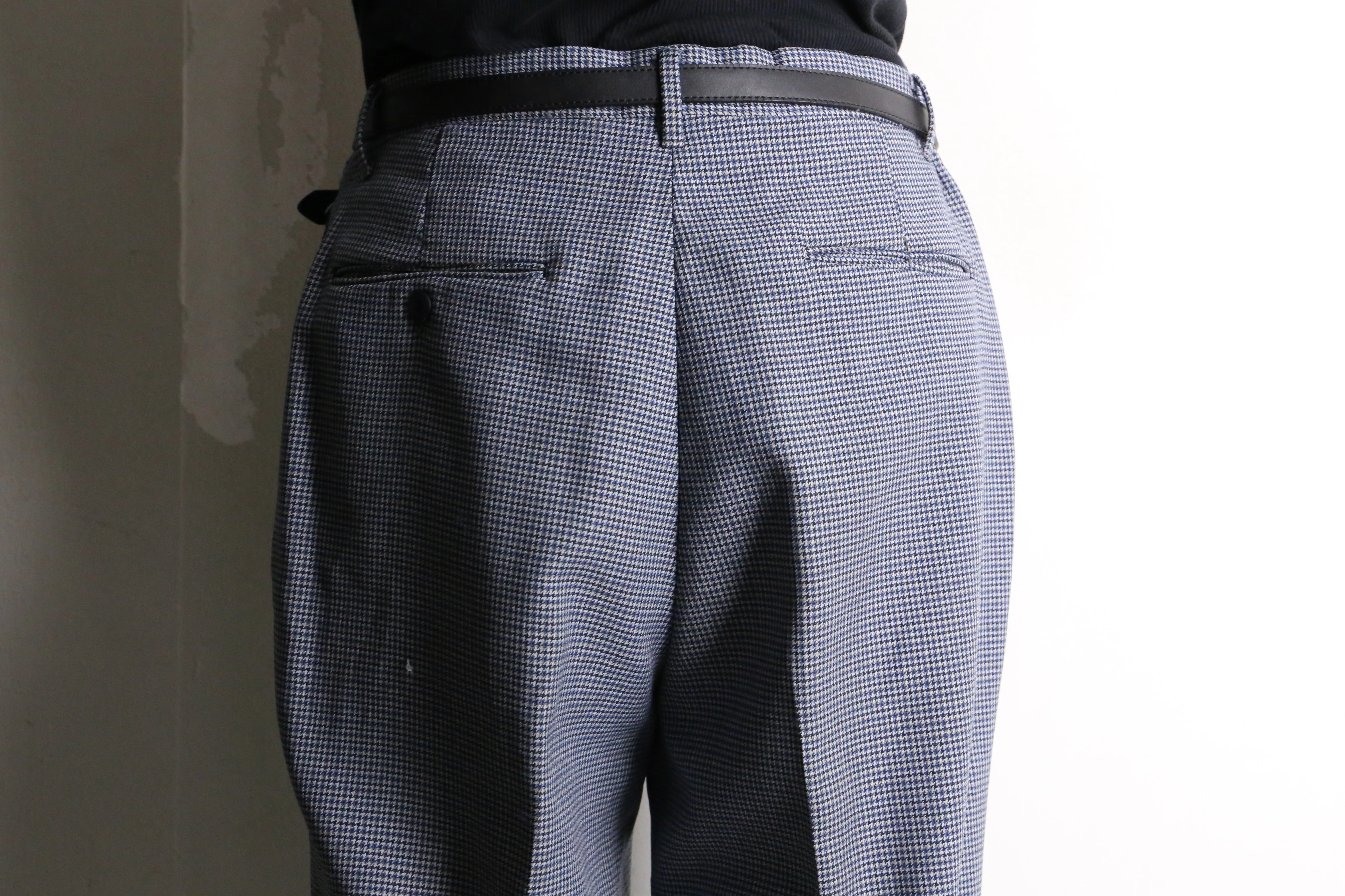 vintage houndstooth pattern flare slacks