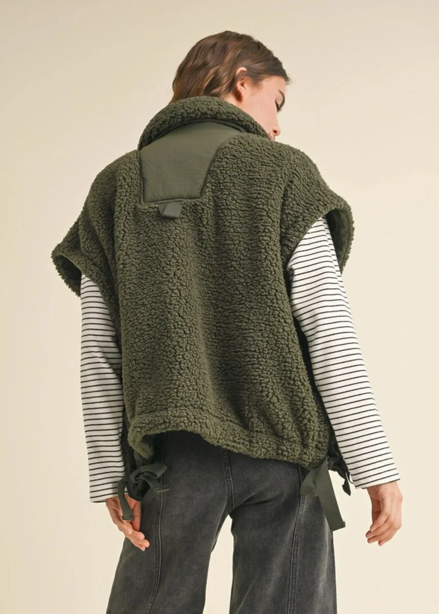 Virgo Teddy Utility Vest - Olive