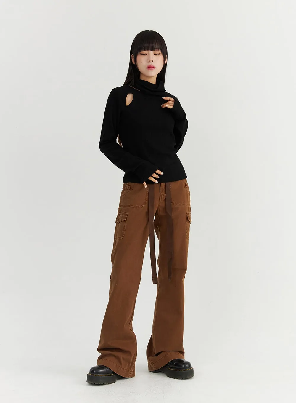 Waist Tie Flared Pants CO319