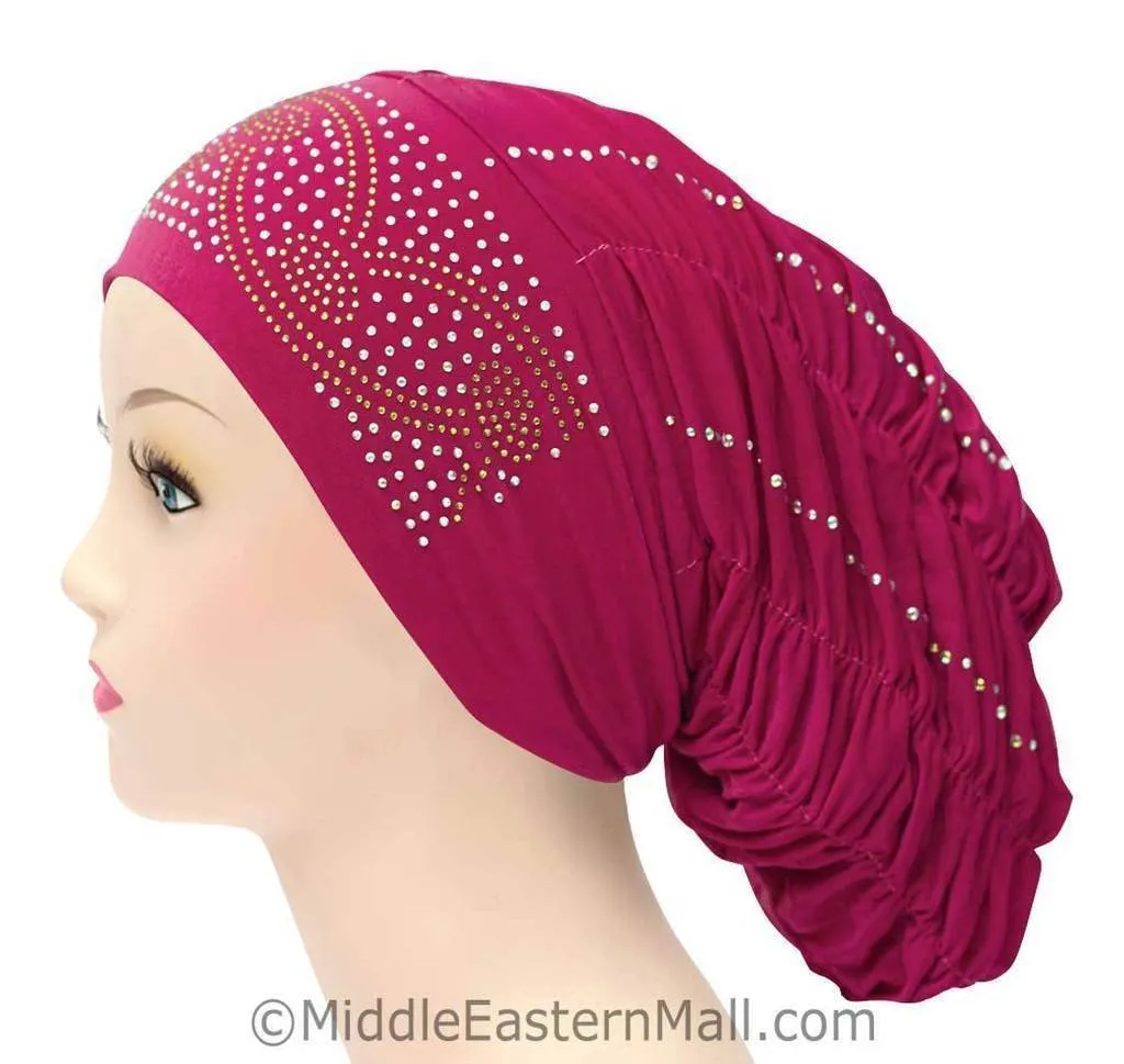 Wholesale 1 Dozen  Petite Royal Snood Caps in different colors & Stone design CLEARANCE