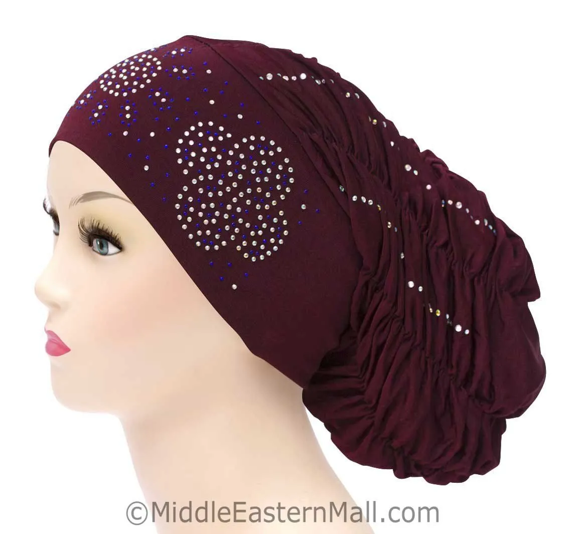 Wholesale 1 Dozen  Petite Royal Snood Caps in different colors & Stone design CLEARANCE