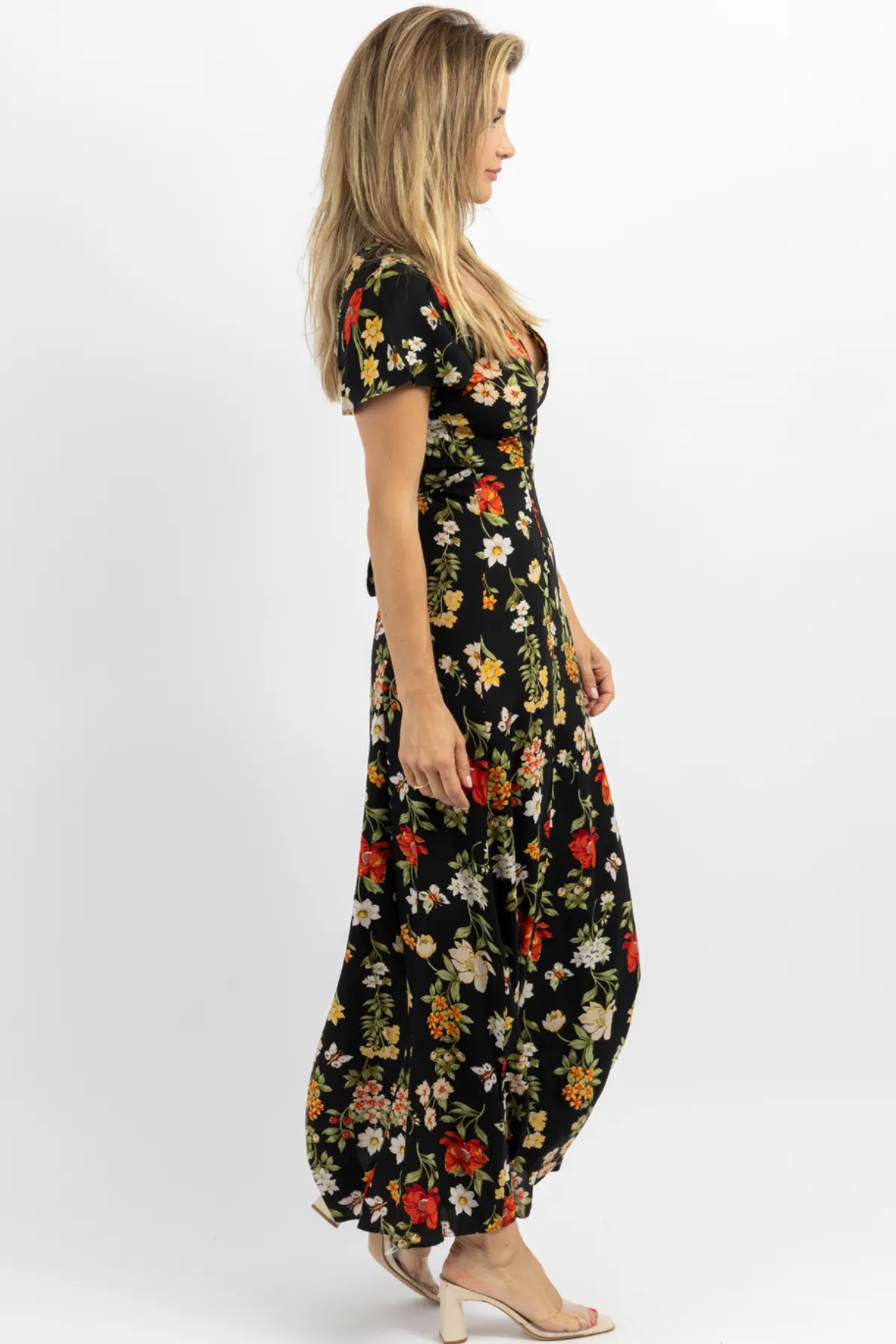 WILLA BUTTERLFLY WRAP MAXI DRESS