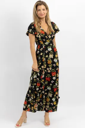 WILLA BUTTERLFLY WRAP MAXI DRESS