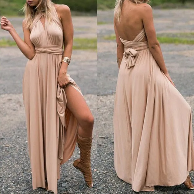 Women Multiway way wrap long maxi dress