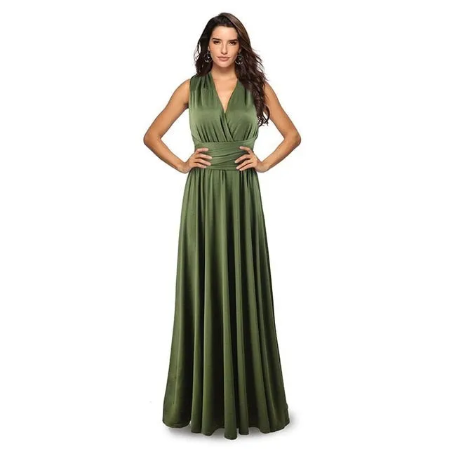 Women Multiway way wrap long maxi dress