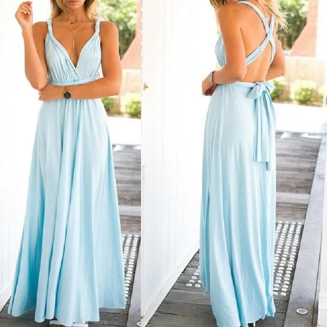 Women Multiway way wrap long maxi dress