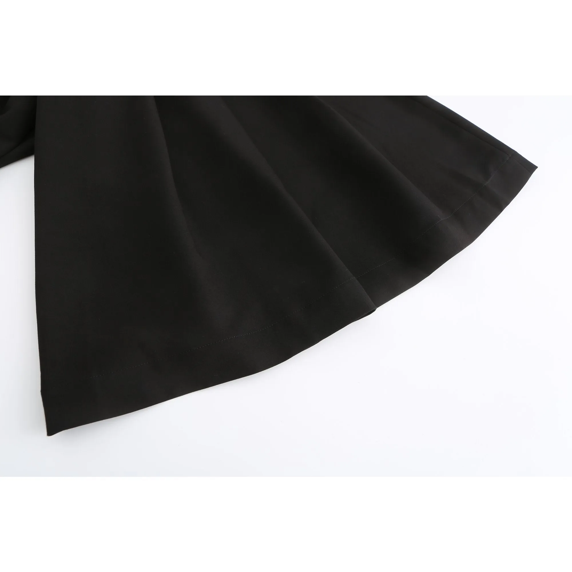 Women Pleated Skirt Like Culottes - Black