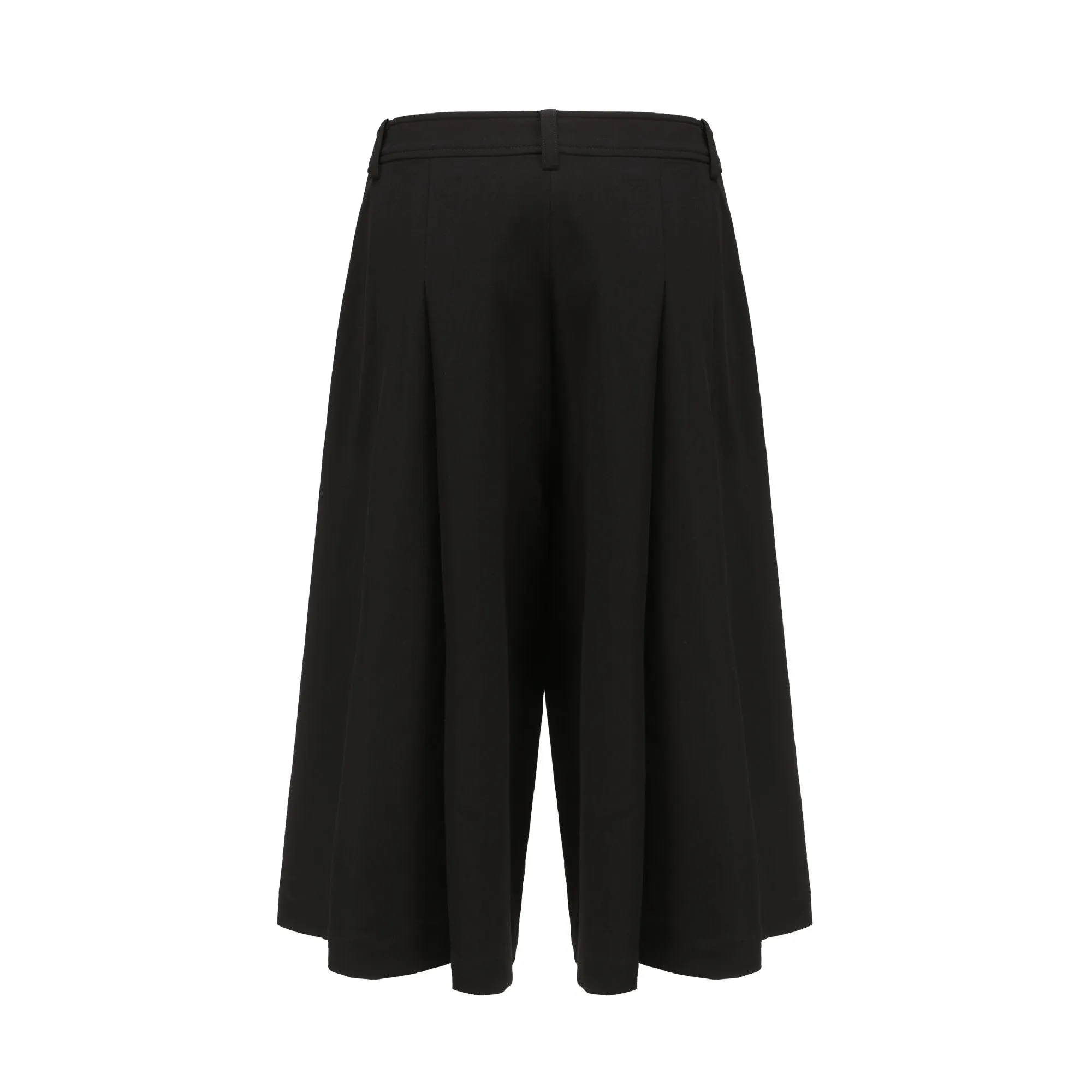 Women Pleated Skirt Like Culottes - Black