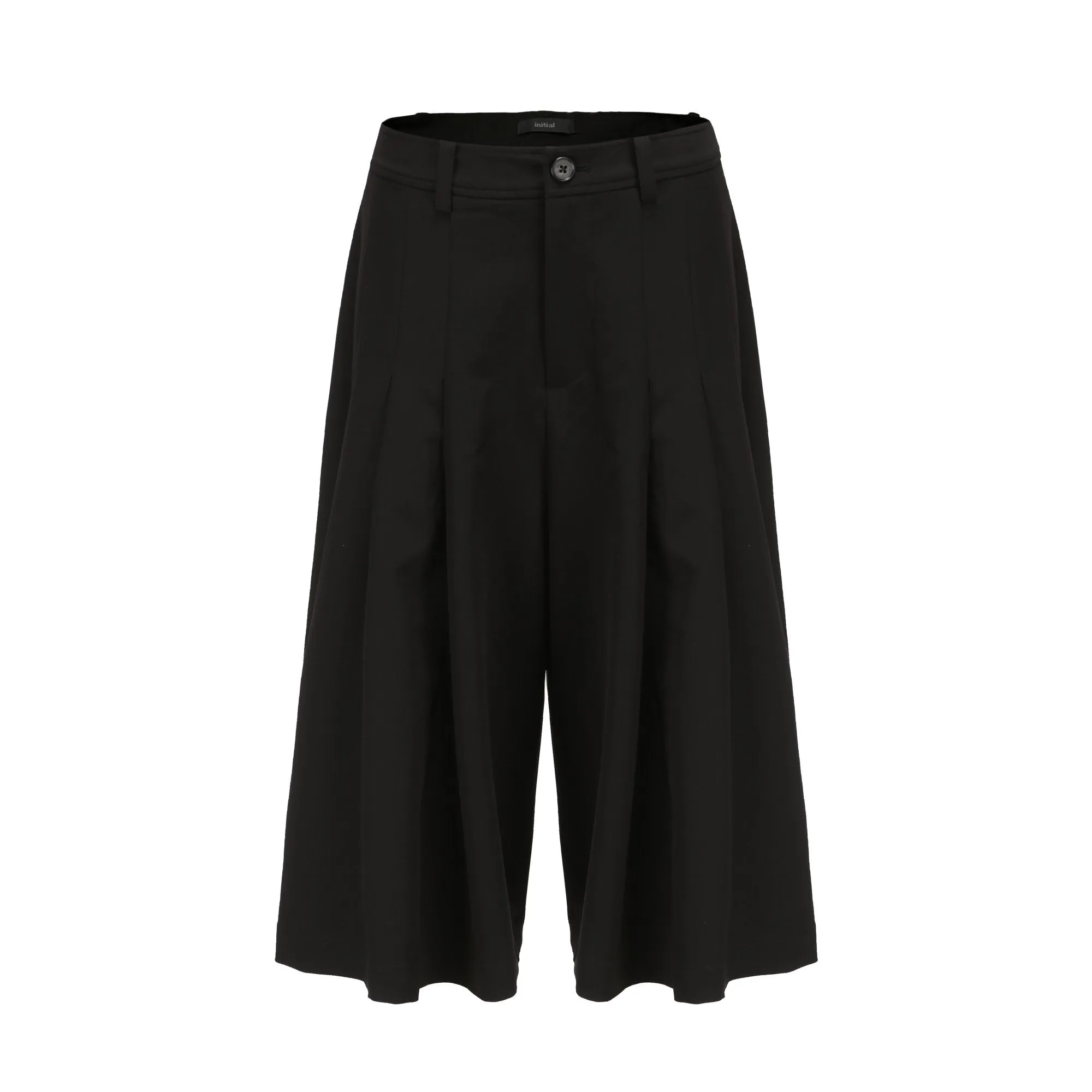 Women Pleated Skirt Like Culottes - Black