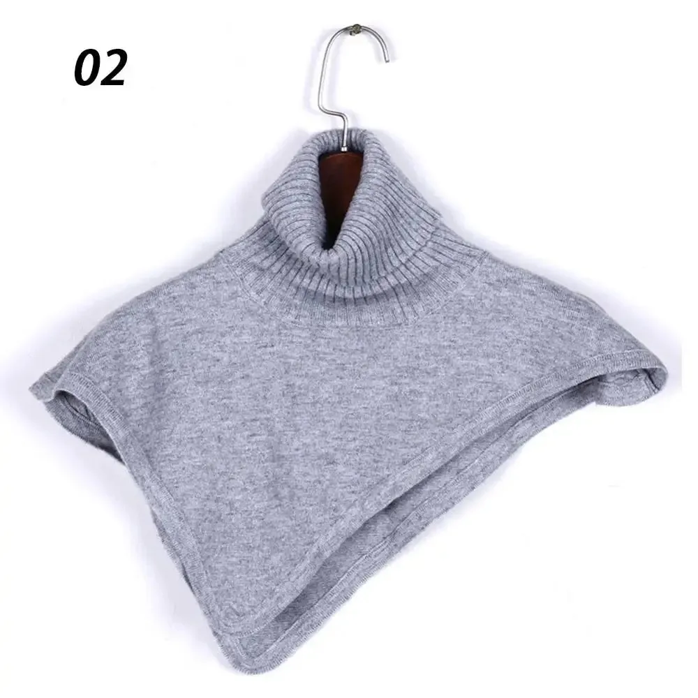 Women Winter Cashmere Knitted Turtleneck Ring Scarf Irregular Fake Collar Soft Shawls Autumn Wool Pullover Neck Warmer Female