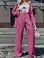 Women's Pants And Double Breasted Lapel Jacket 2 Pc Set