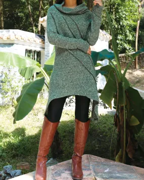 women's tunic dress/long sweater/sweater dress/wool tunic dress/off shoulder sweater/long sleeve top with thumbholes/knit tunic top for leggings(Q5115H)