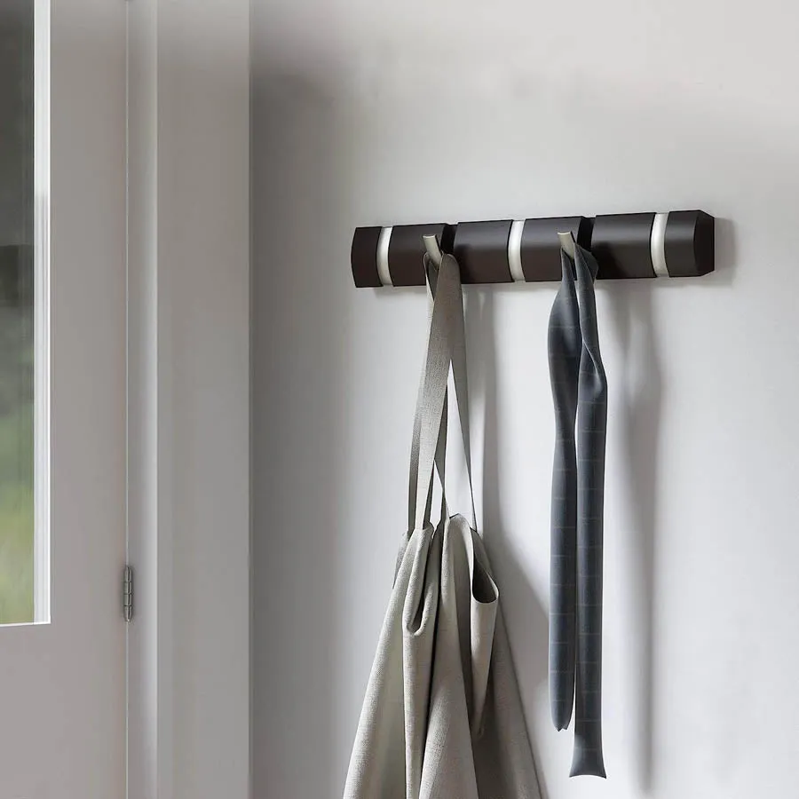 Wood Flip Hook Coat Rack - Espresso