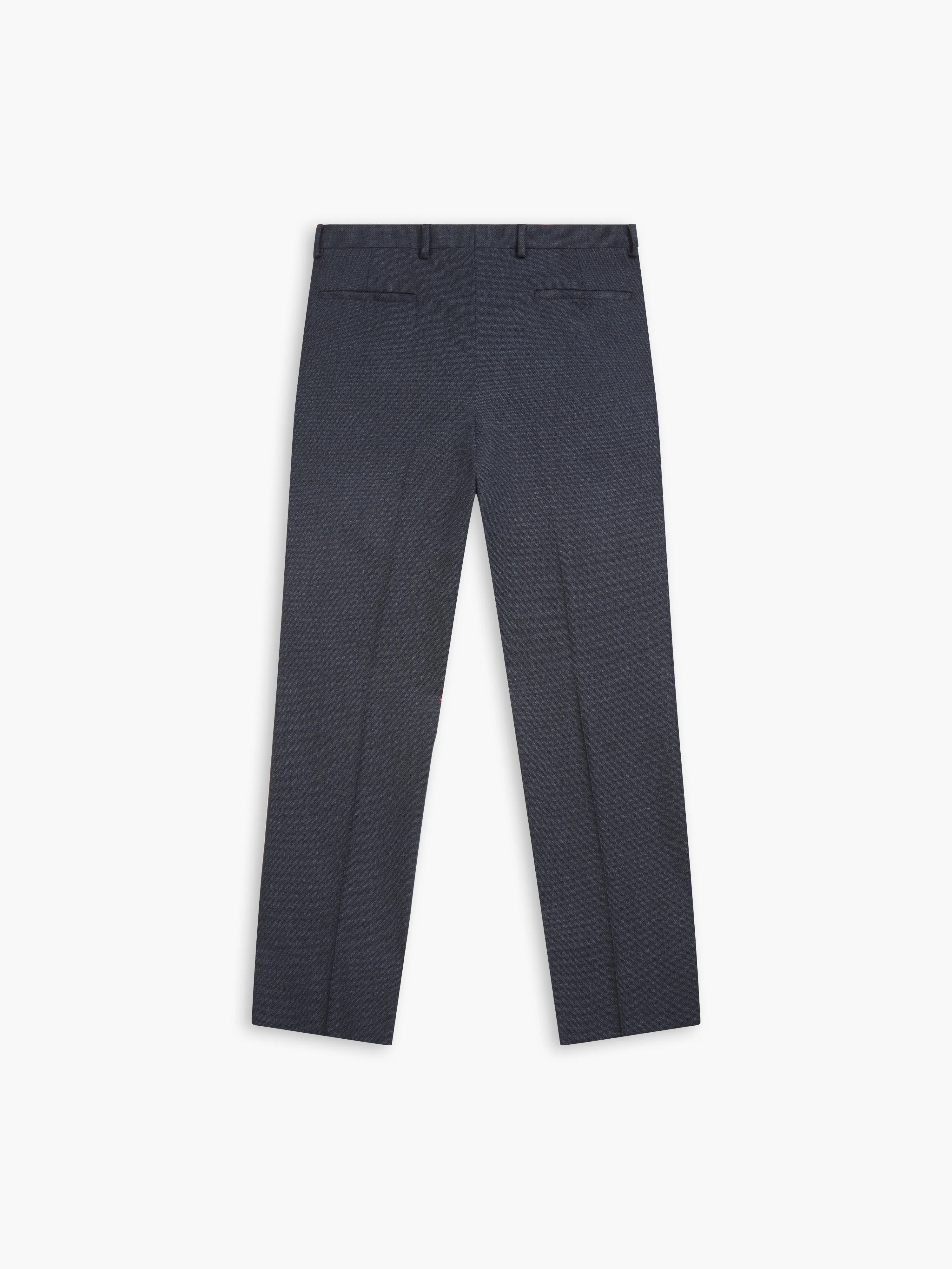 Wordsworth Woven in England Slim Fit Navy Micro Puppytooth Trousers