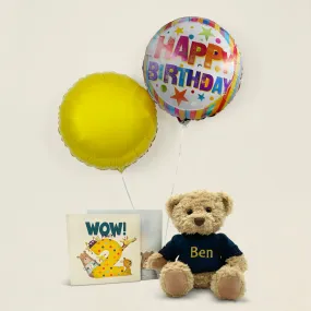 Wow You're 2! Personalised Bertie's Second Birthday Balloon Gift Set