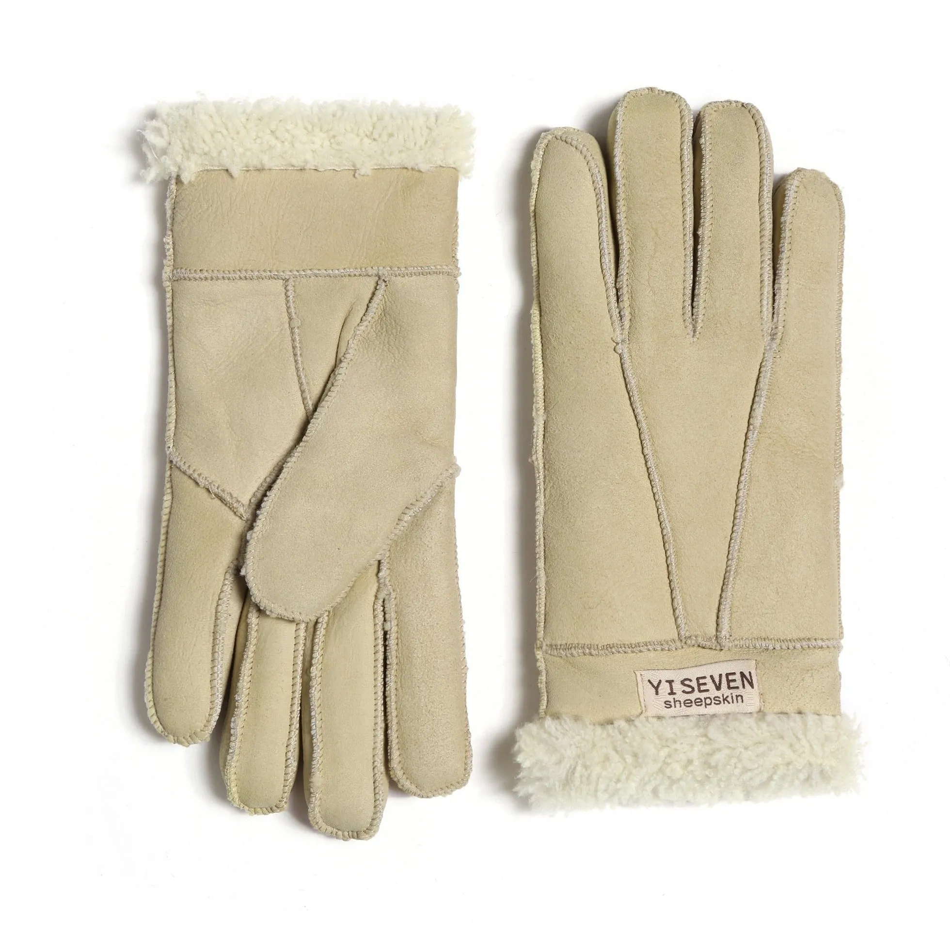 YISEVEN Women  Sheepskin Shearling Leather Gloves