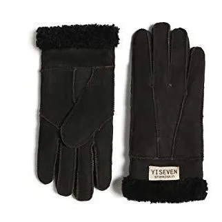 YISEVEN Women  Sheepskin Shearling Leather Gloves