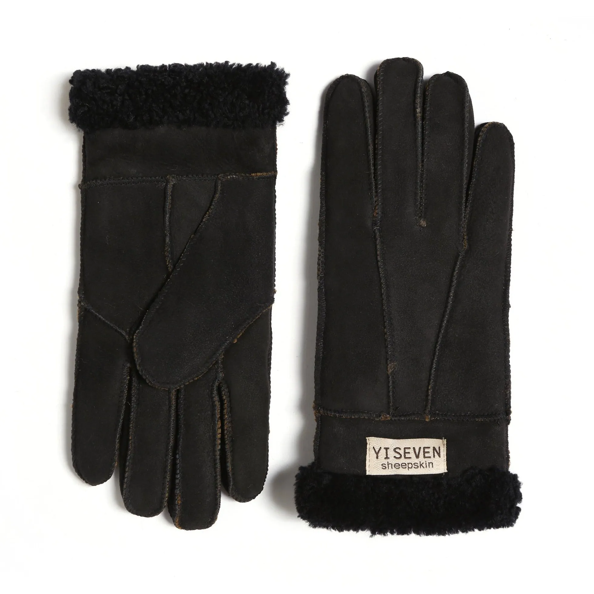 YISEVEN Women  Sheepskin Shearling Leather Gloves