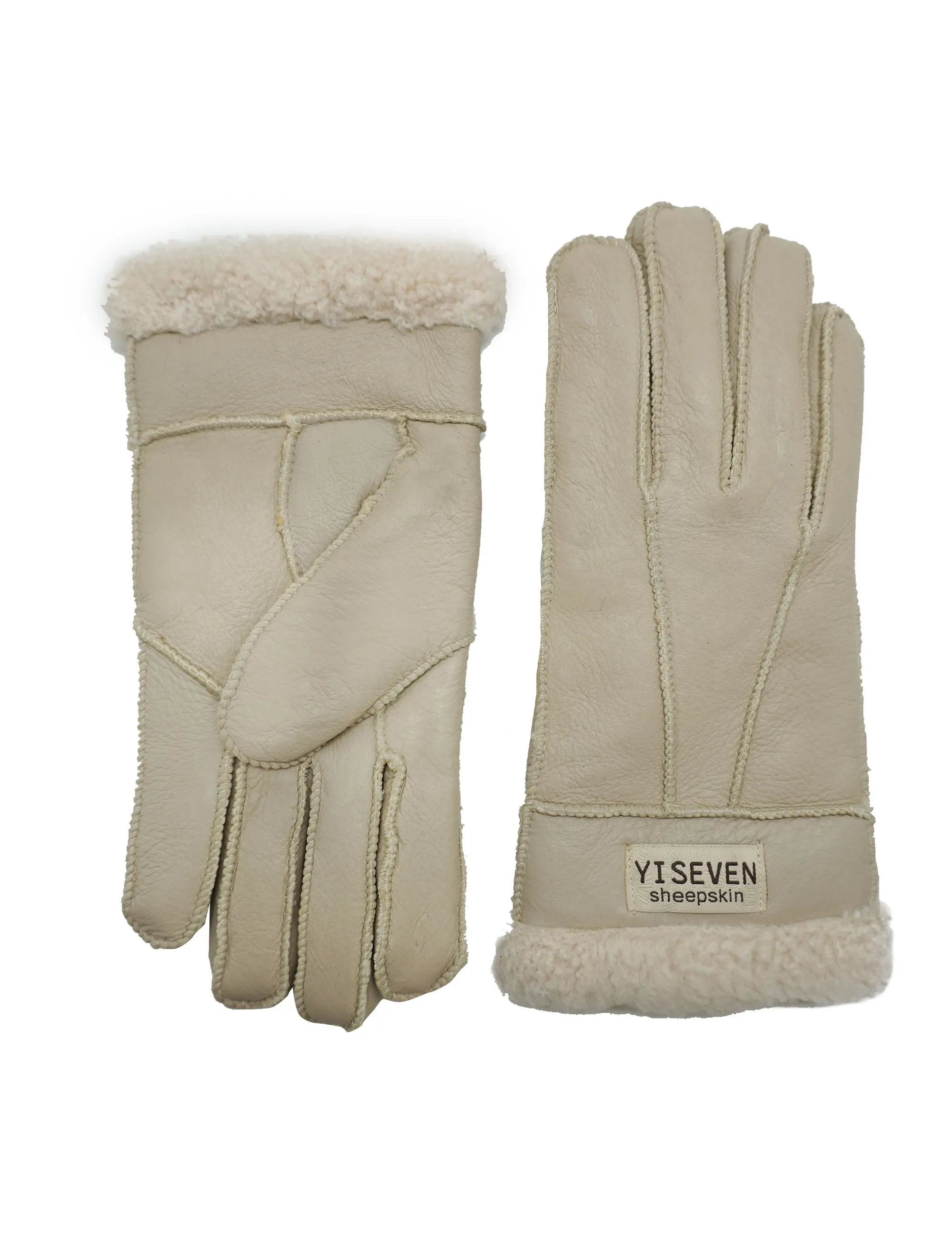 YISEVEN Women  Sheepskin Shearling Leather Gloves