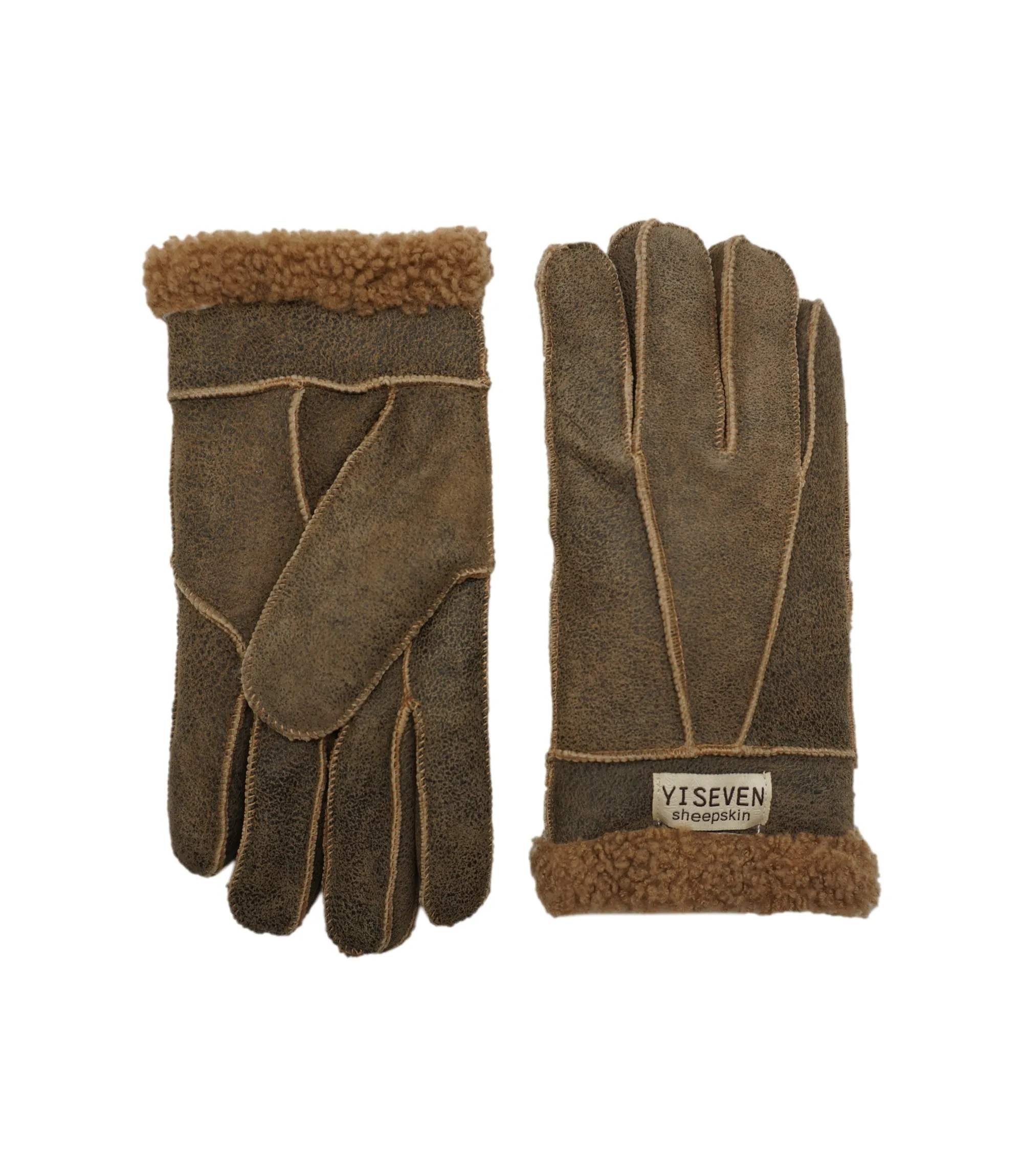 YISEVEN Women  Sheepskin Shearling Leather Gloves