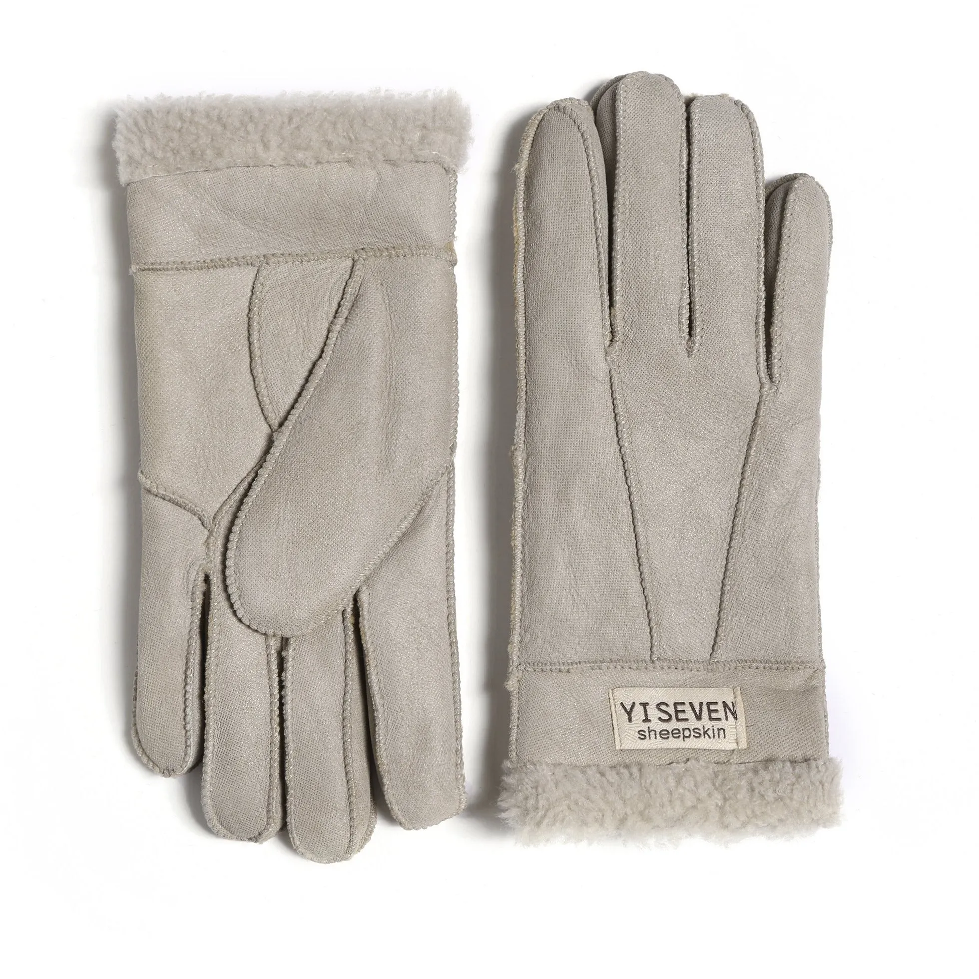 YISEVEN Women  Sheepskin Shearling Leather Gloves