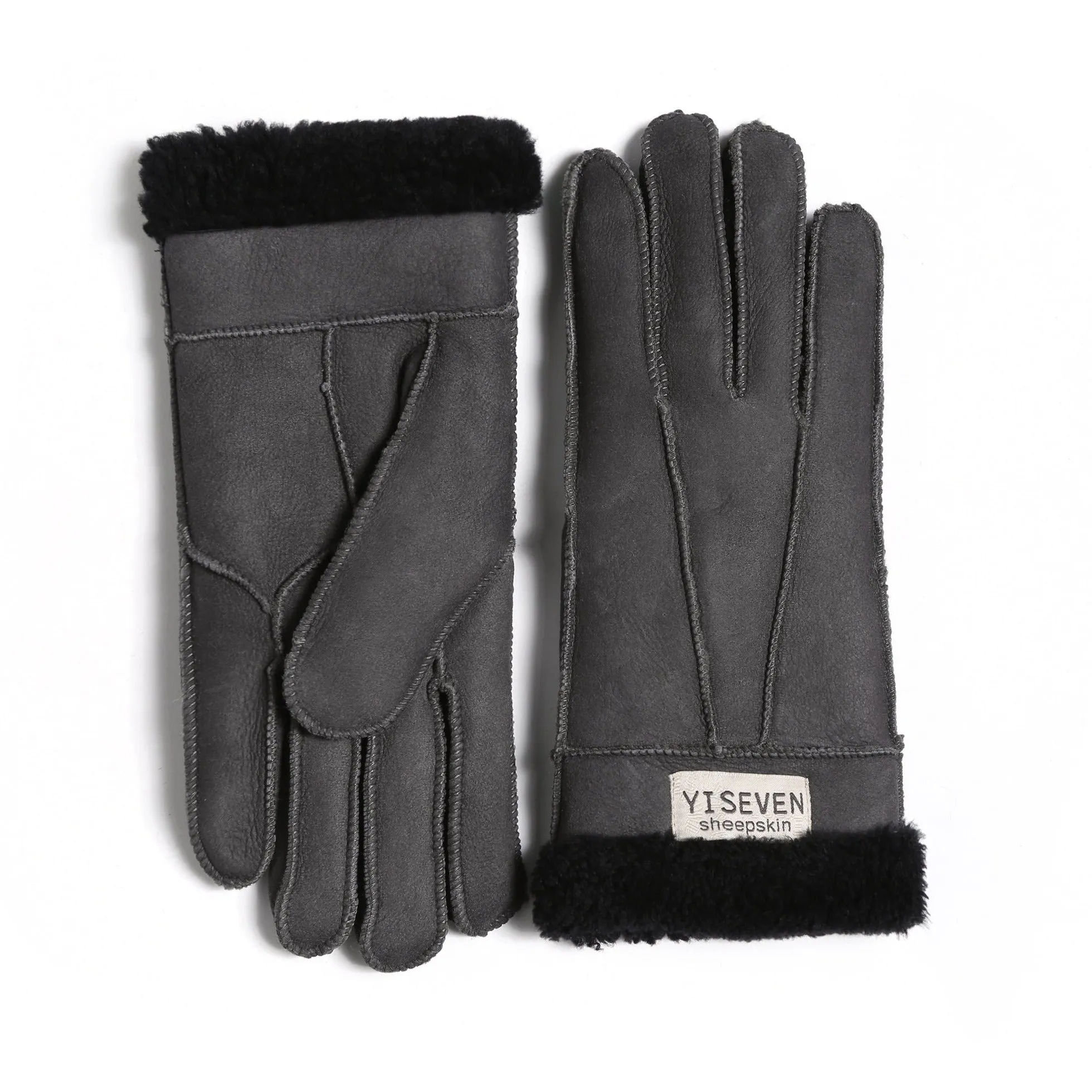 YISEVEN Women  Sheepskin Shearling Leather Gloves