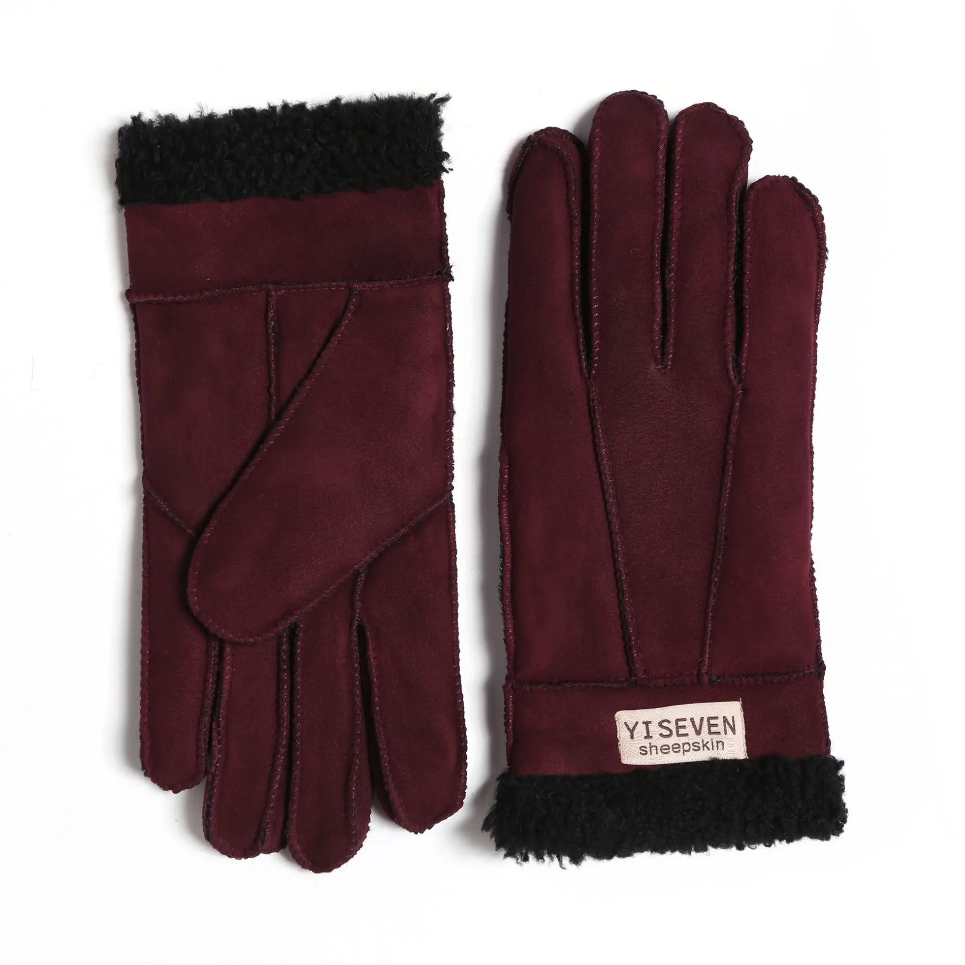 YISEVEN Women  Sheepskin Shearling Leather Gloves