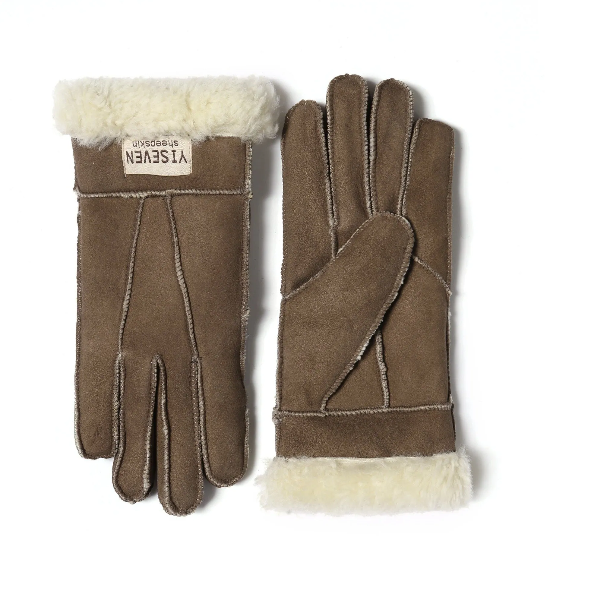 YISEVEN Women  Sheepskin Shearling Leather Gloves