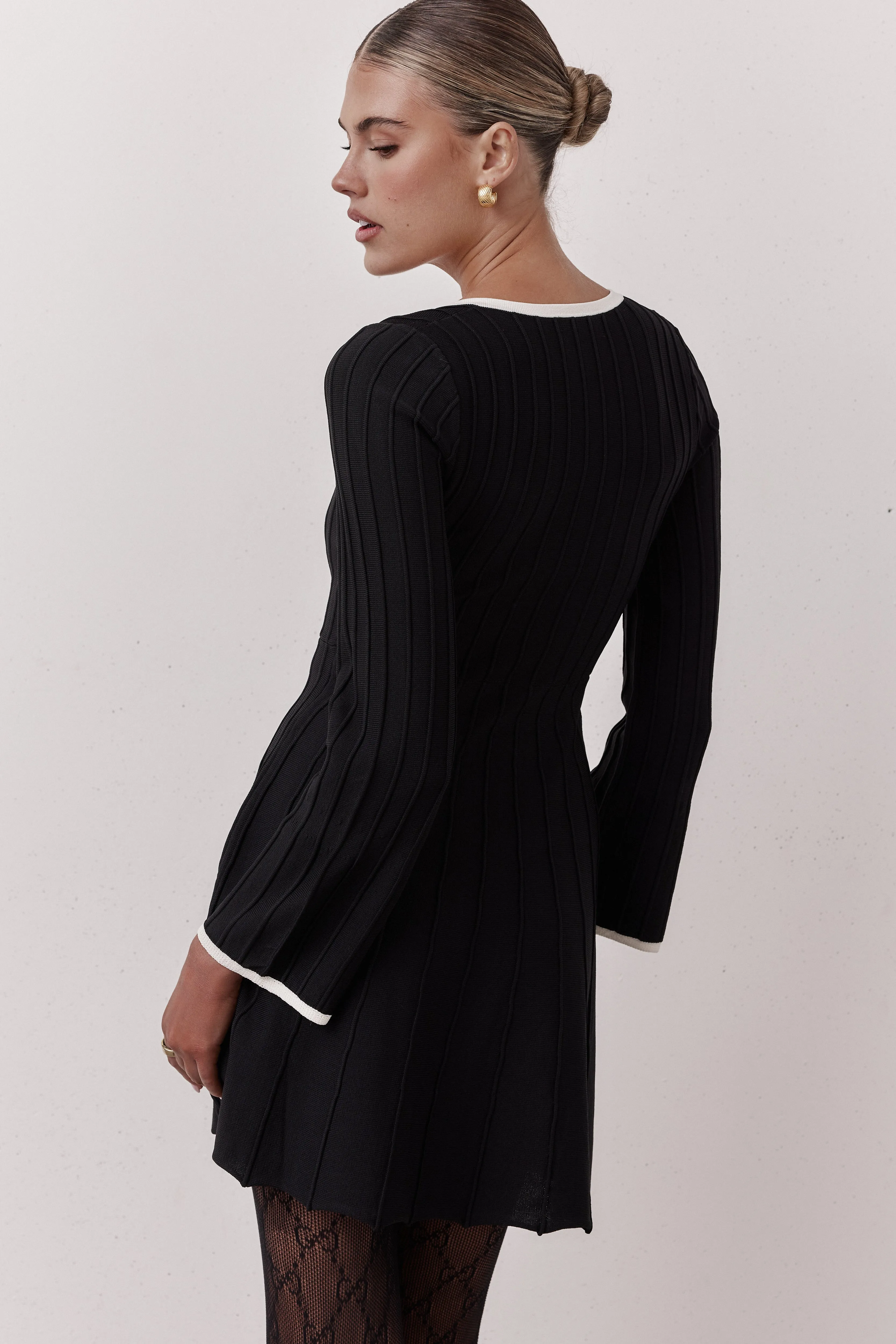 Zeno Knit Mini Dress (Black)